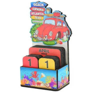 Sığacık Themed Wooden Table Calendar - 3