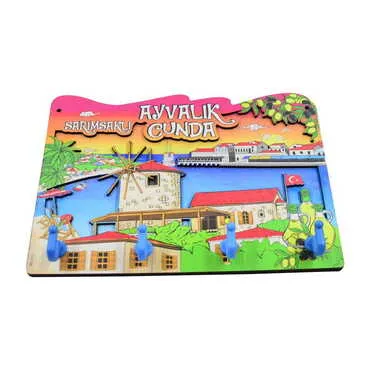 Ayvalik Themed Customised Wooden Wall Keychain Holder - Standart - 3