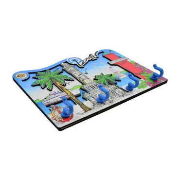Izmir Themed Customised Wooden Wall Keychain Holder - Standart - 2