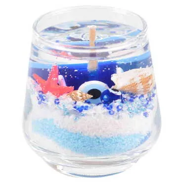 Dalyan Themed Glass Transparent Gel Candle - Standart - 2