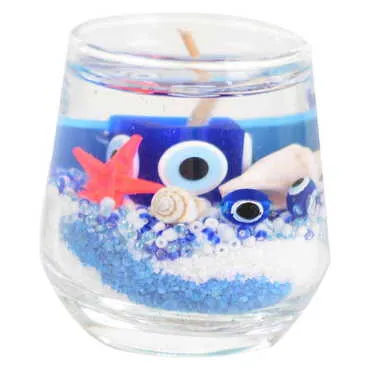 Gocek Themed Glass Transparent Gel Candle - Standart - 3