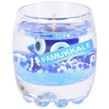 Pamukkale Themed Glass Transparent Gel Candle - 2