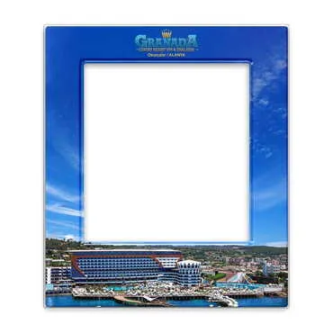 Hotel Themed Epoxy Dome Souvenir Magnetic Photo Frame 95x115 mm