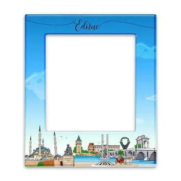 City Themed Epoxy Dome Souvenir Magnetic Photo Frame 95x115 mm - Standart