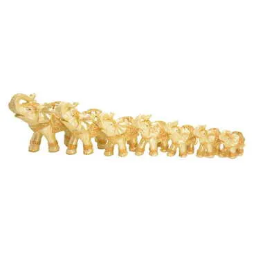 Polyester Elephant Family Figurine Of 7 Pcs 240x190x90 mm