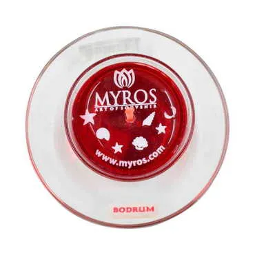Toptan Bodrum Temalı Myros Çay Bardağı Şeffaf Mum - Standart - 3