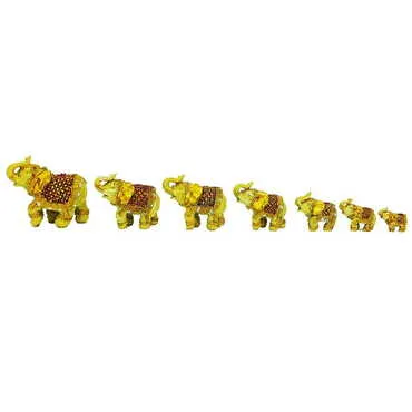 Polyester Elephant Figurine Set of 7 pcs - 101 - Standart