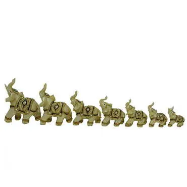 Polyester Elephant Figurine Set of 7 pcs - 104