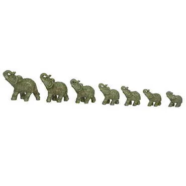 Polyester Elephant Figurine Set of 7 pcs - 108 - Standart