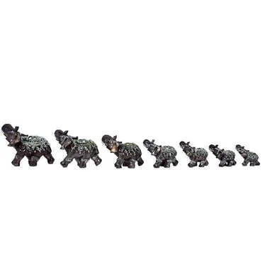 Polyester Elephant Figurine Set of 7 pcs - 111 - Standart