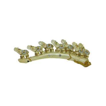Polyester Seven Elephants on a Bench Figurine - 116 - Standart
