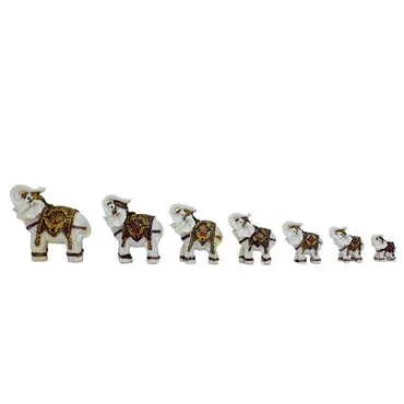 Polyester Elehpant Family On Branch Figurine Of 7 Pcs 140x90x110 mm