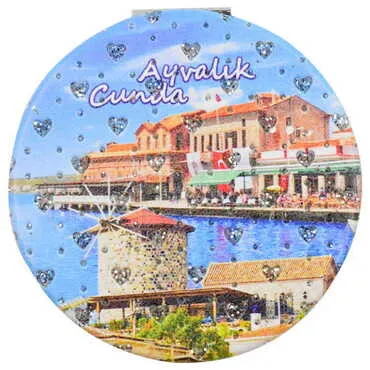 Toptan Ayvalık Temalı Myros Yuvarlak Pu Ayna - 2