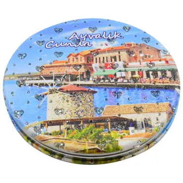 Toptan Ayvalık Temalı Myros Yuvarlak Pu Ayna - 3