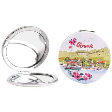Gocek Themed Custom Printed Round Pocket Mirror