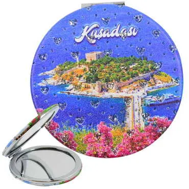 Kuşadası Temalı Myros Yuvarlak Pu Ayna