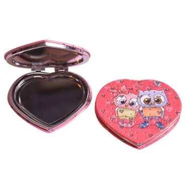 Cute Animals Themed Custom Printed Heart Shape Compact Mirror - Standart - 2