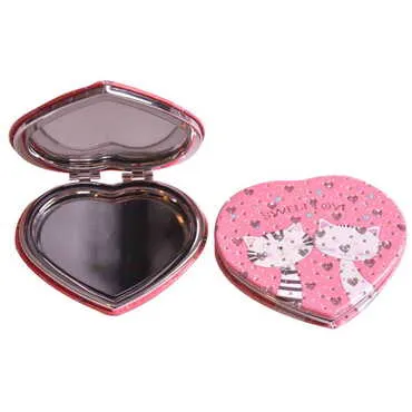 Cute Animals Themed Custom Printed Heart Shape Compact Mirror - Standart - 9