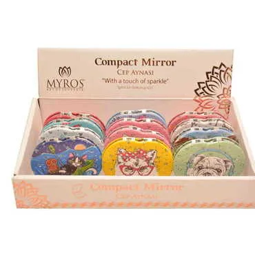 Cute Animals Themed Custom Printed Heart Shape Compact Mirror - Standart - 13