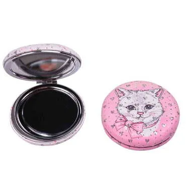 Cute Animals Themed Custom Printed Round Curved Pocket Mirror - Standart - 5