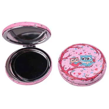 Cute Animals Themed Custom Printed Round Curved Pocket Mirror - Standart - 8