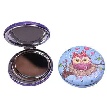 Cute Animals Themed Custom Printed Round Curved Pocket Mirror - Standart - 9