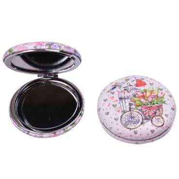 Cute Animals Themed Custom Printed Round Curved Pocket Mirror - Standart - 12