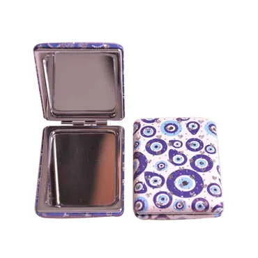Evil Eye Themed Custom Printed Rectangular Curved Pocket Mirror