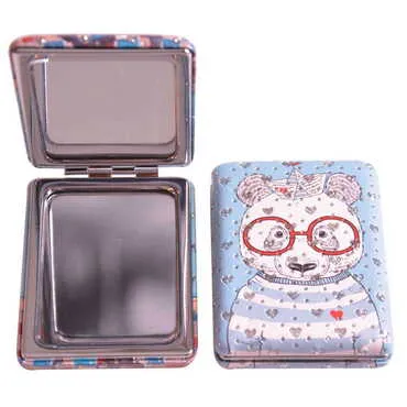Cute Animals Themed Custom Printed Rectangular Curved Pocket Mirror - Standart - 2