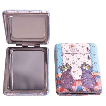 Cute Animals Themed Custom Printed Rectangular Curved Pocket Mirror - Standart - 7