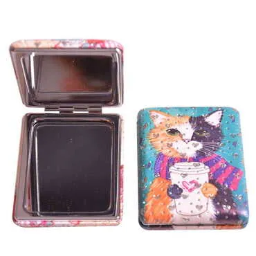 Cute Animals Themed Custom Printed Rectangular Curved Pocket Mirror - Standart - 10