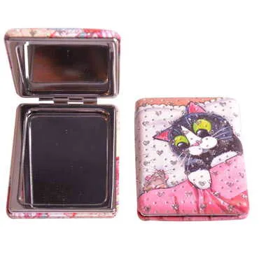 Cute Animals Themed Custom Printed Rectangular Curved Pocket Mirror - Standart - 11