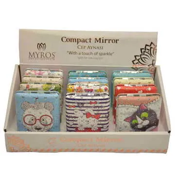 Cute Animals Themed Custom Printed Rectangular Curved Pocket Mirror - Standart - 13