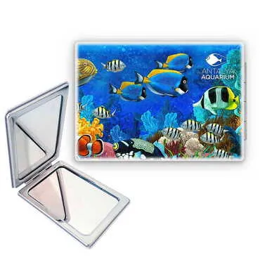 Aquapark Themed Customised Uv Printed Rectangle Compact Mirror 85x62x11 mm - Standart
