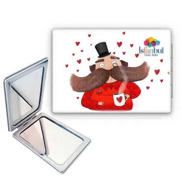 Theme Park Themed Customised Uv Printed Rectangle Compact Mirror 85x62x11 mm