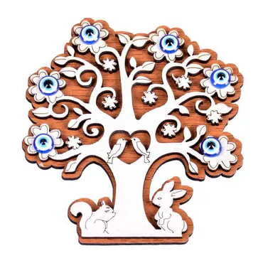 Tree Themed Wooden Engraved Souvenir Fridge Magnet