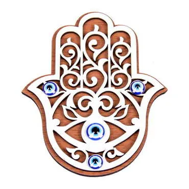 Fatima Hand Themed Wooden Engraved Souvenir Fridge Magnet