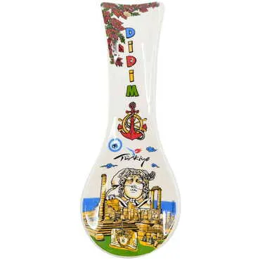 Didim Themed Ceramic Serigraphy Printed Spoon Rests