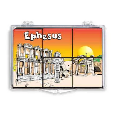 Ephesus Themed Epoxy Dome Souvenir Fridge Magnet Set of 5 pcs