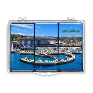 Hotel Themed Epoxy Dome Souvenir Fridge Magnet Set of 5 pcs