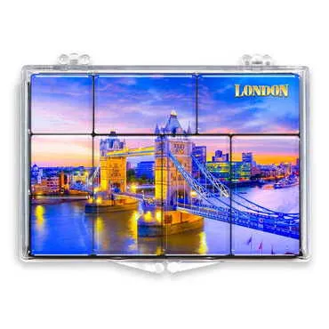 City Themed Epoxy Dome Souvenir Fridge Magnet Set of 8 pcs - Standart - 2