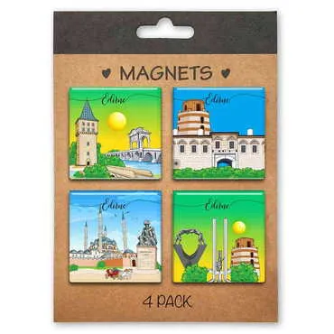 Toptan Özelleştirilebilir Myros Dörtlü Kartonetli Magnet Seti 40x40 mm