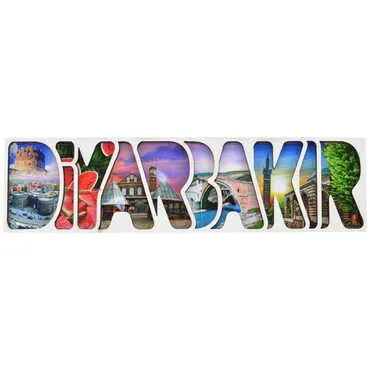 Diyarbakır Themed Wooden Customised City Name Letter Souvenir Fridge Magnet
