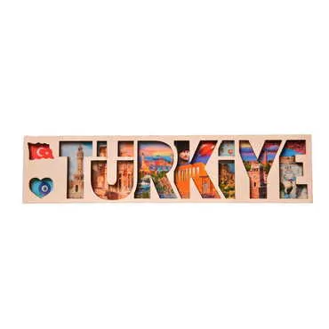Turkey Themed Wooden Customised City Name Letter Souvenir Fridge Magnet