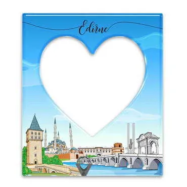 Toptan Özelleştirilebilir Myros Kalpli Magnet Fotoğraf Çerçevesi 95x110 mm - Standart