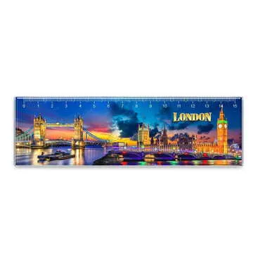 City Themed Epoxy Dome Souvenir Magnetic Ruler Magnet 165x50 mm - Standart - 2