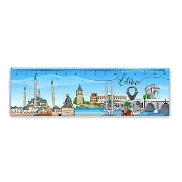 City Themed Epoxy Dome Souvenir Magnetic Ruler Magnet 165x50 mm - Standart - 3