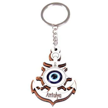 Sea Products Themed Wooden Custom Printed Wooden Keyring