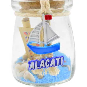 Toptan Alaçatı Temalı Küçük Mantarlı Şişe - Standart - 2