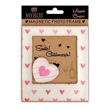 Toptan Özelleştirilebilir Myros Fotoğraf Çerçevesi Kalp Magnetli
